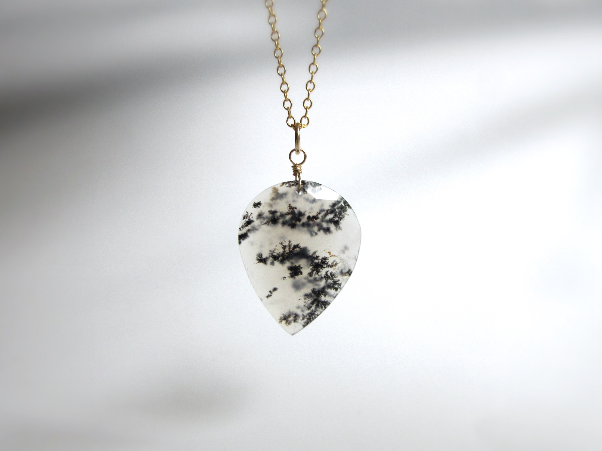 【美粒】19×15mm「デンドライトアゲート」14kgfネックレス 8,400円