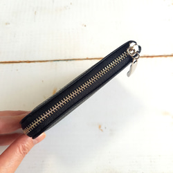 軽い！小さい！コンパクトサイズのミニ財布◇高級イタリアンレザー◇6枚カードポケット【かわつむ】ハーフ L字 皮 革 小 15枚目の画像