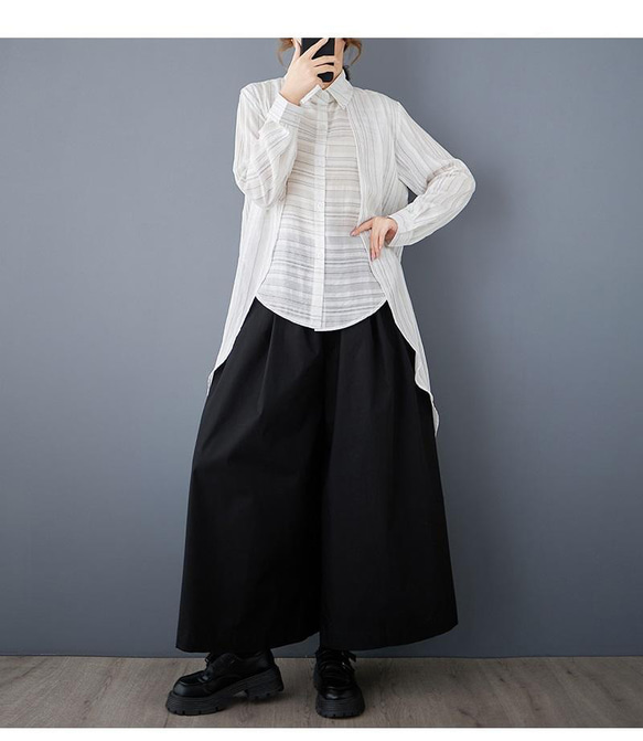 大きいサイズ イレギュラー　トップス　レディース 春夏　 新品 長袖　変形 6枚目の画像