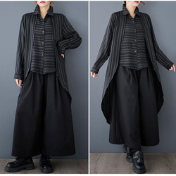 大きいサイズ イレギュラー　トップス　レディース 春夏　 新品 長袖　変形 5枚目の画像