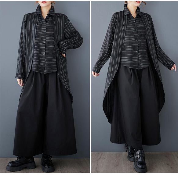 大きいサイズ イレギュラー　トップス　レディース 春夏　 新品 長袖　変形 5枚目の画像