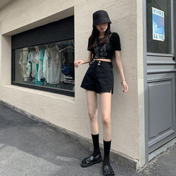 【即納　黒】大きいサイズ レディース デニム　ショートパンツ　新品 4XL 4枚目の画像