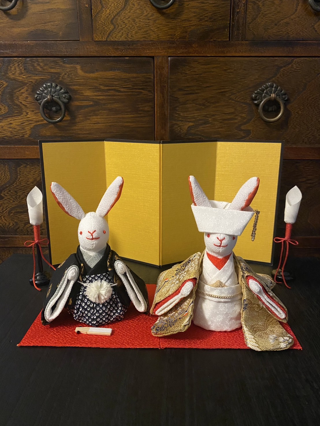 大切なハレノヒを彩る　和装うさぎのウェディングドール　(ウェディング　和装婚　ウェルカムドール　結婚式　打掛)