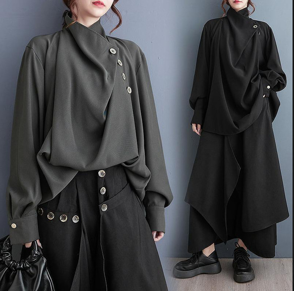 【ラス１グレー】大きいサイズ レディース 秋冬　トップス　春 新品 長袖 2枚目の画像