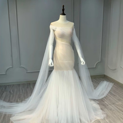 激安✨ラメ入りシースルースレンダーウエディングドレス2点セット 激安✨ラメ入りシースルースレンダーウエディングドレス2点セット 激安