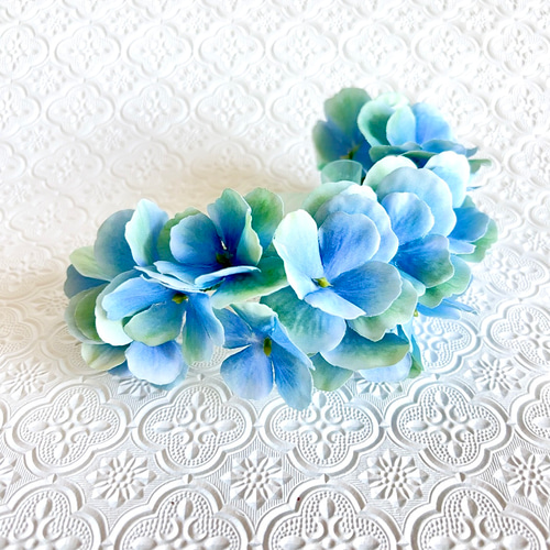 アンティークブルーの紫陽花リース アーティフィシャルフラワー 造花