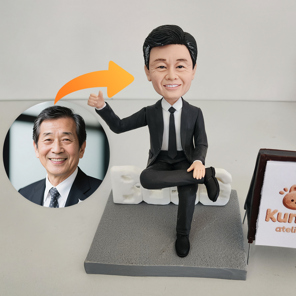 オーダーメイド 写真で作る ボブルヘッド 自分のフィギュア 記念ギフト 誕生日 御祝 定年退職 社長への贈り物