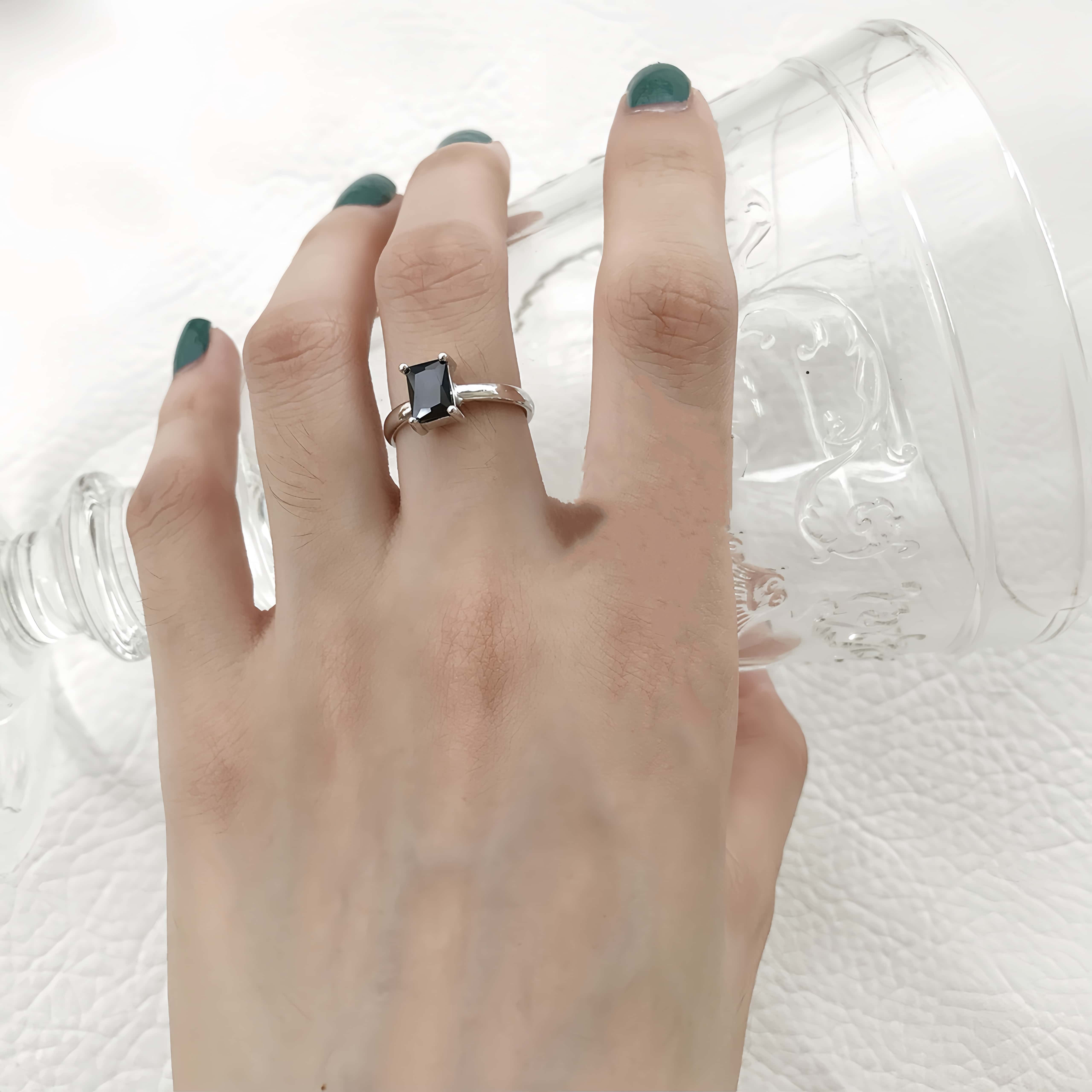 おしゃれ度 UP！|オニキス|手作りリング|シンプルだけど超オシャレ