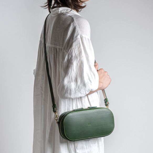 木模製作的皮革小包 [棕色] 第10張的照片