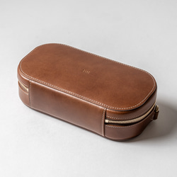 木模製作的皮革小包 [棕色] 第4張的照片