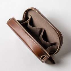 木模製作的皮革小包 [棕色] 第6張的照片