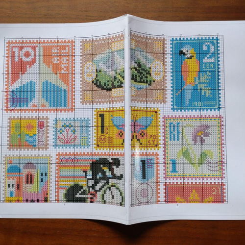 送料無料】☆切手コレクション 14ct☆クロスステッチ刺繍キット キット