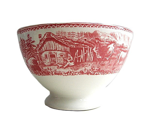 ボッホ カフェオレボウル ALPES 赤 BOCH FRERES アンティーク ベルギー