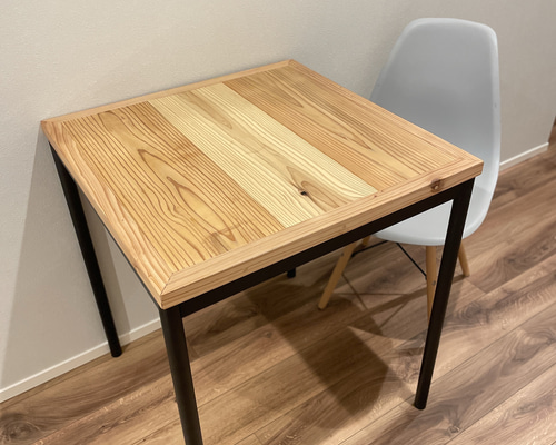 1点限り3980円【天然木カフェ板×アイアン脚】カフェスタイルテーブル