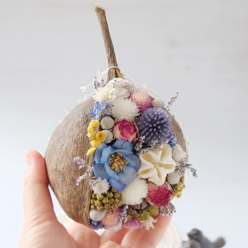 ブッダナッツアレンジ＊ブルーMサイズ＊プレゼント／お祝い／誕生日