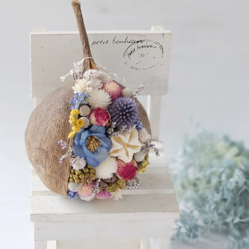 ブッダナッツアレンジ＊ブルーMサイズ＊プレゼント／お祝い／誕生日