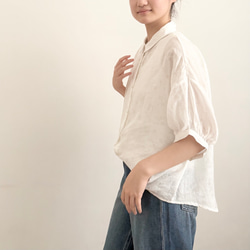 【苧麻100%♡半袖シャツ】抜染め花柄│定番３カラー│オシャレトップス│大人可愛い│オリジナルデザイン│T-204XQN 15枚目の画像