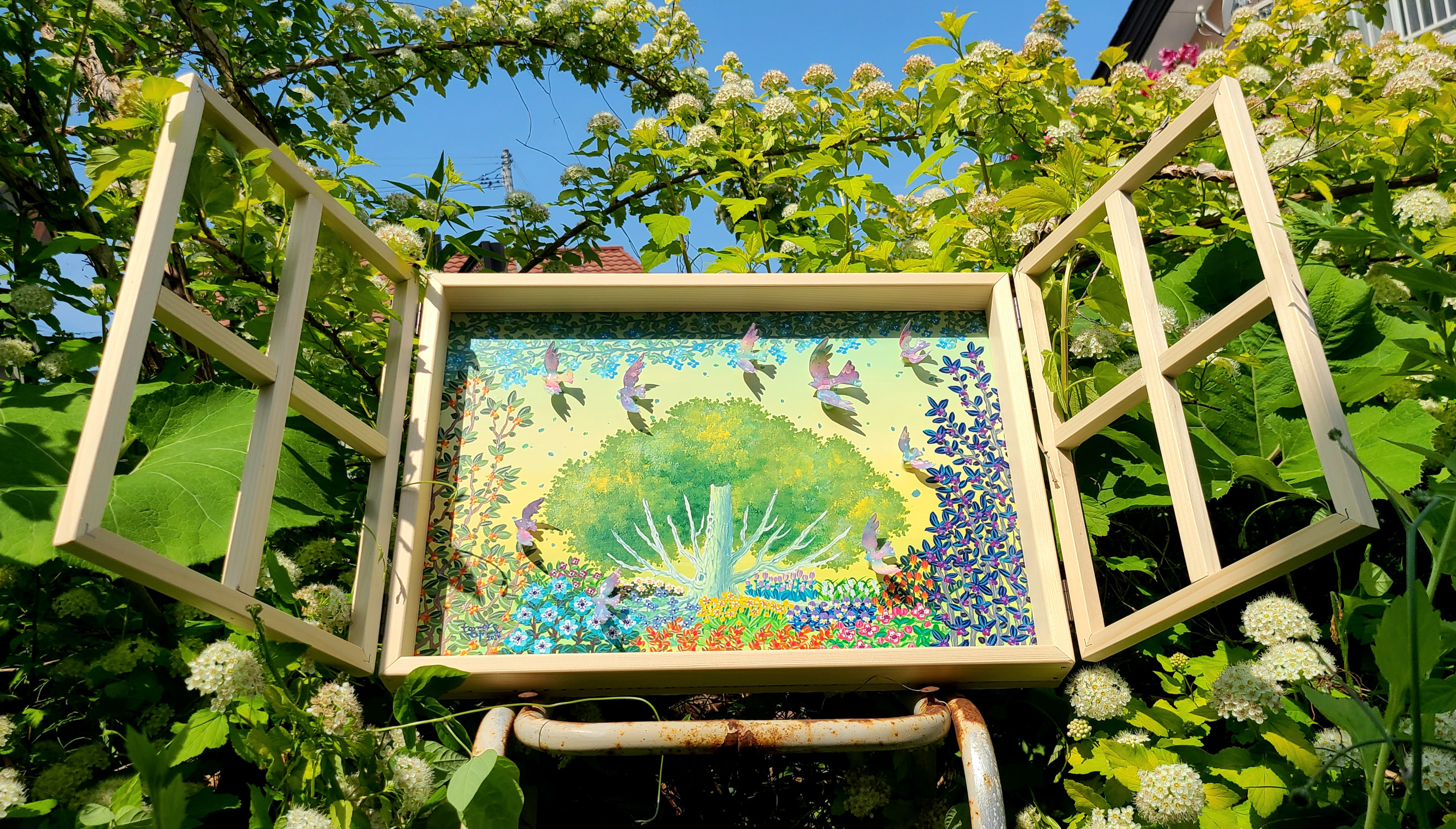 【残り一点/窓額縁原画】風庭散歩 101,750円