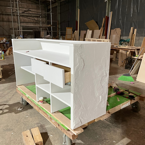 ✕✕　レジカウンター 店舗什器シリーズ】ワイド180【岩っぽい】 カウンター レジ