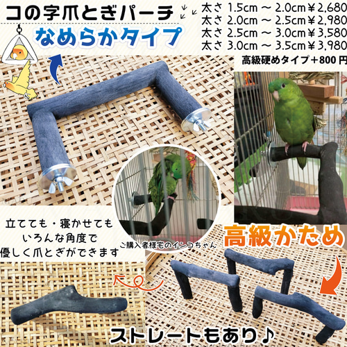 高級かためタイプ 【T字パーチ】 太さ約2.5cm～約3cm 横約15cm 1本