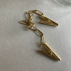 帽子クリップ　羽織留め　チェーン　ゴールド　金　ステンレス　長羽織　レース　薄羽織　クリップ　羽織紐 2枚目の画像