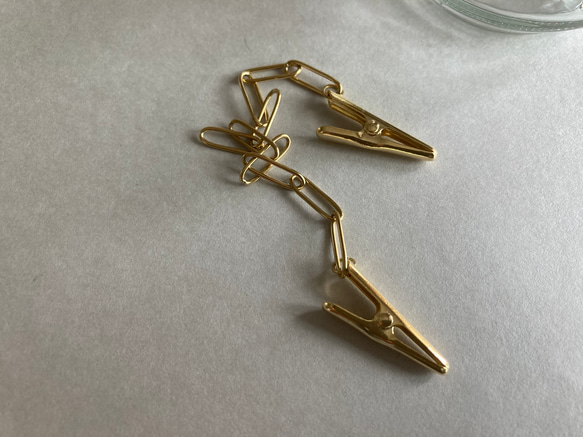 帽子クリップ　羽織留め　チェーン　ゴールド　金　ステンレス　長羽織　レース　薄羽織　クリップ　羽織紐 2枚目の画像