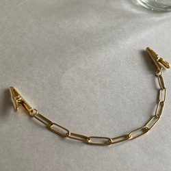 帽子クリップ　羽織留め　チェーン　ゴールド　金　ステンレス　長羽織　レース　薄羽織　クリップ　羽織紐 3枚目の画像