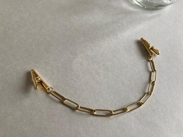 帽子クリップ　羽織留め　チェーン　ゴールド　金　ステンレス　長羽織　レース　薄羽織　クリップ　羽織紐 3枚目の画像