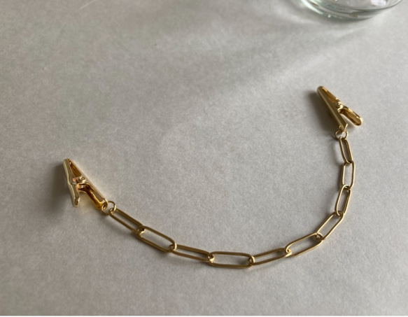 帽子クリップ　羽織留め　チェーン　ゴールド　金　ステンレス　長羽織　レース　薄羽織　クリップ　羽織紐 1枚目の画像