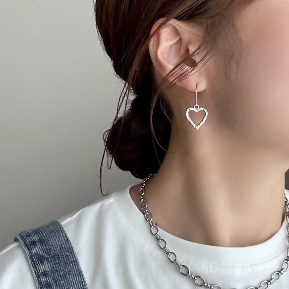 ハンマーハート ❤︎ デザインピアス・イヤリング 】ゴールド シルバー