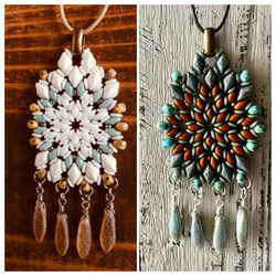 fringe beads necklace - White mint 4枚目の画像