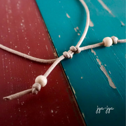 fringe beads necklace - White mint 3枚目の画像