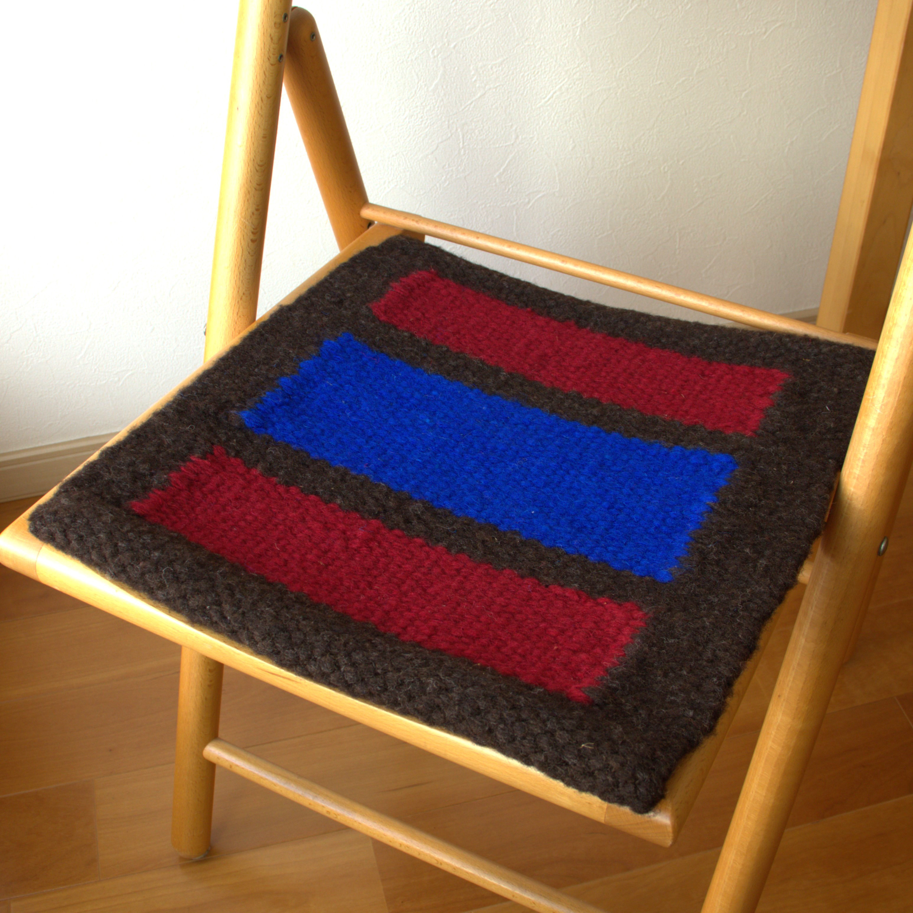 ホームスパン・チェアマット　こげ茶