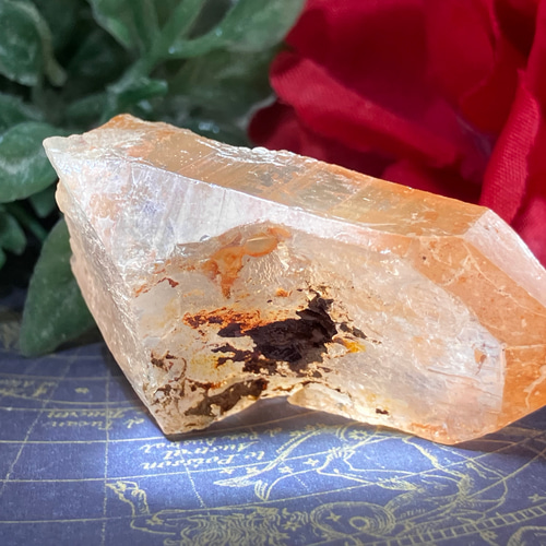 蜜柑水晶 タンジェリンクォーツ ２点 タンジェリンクォーツ 原石クラスター 蜜柑色の水晶｜6月16日新着