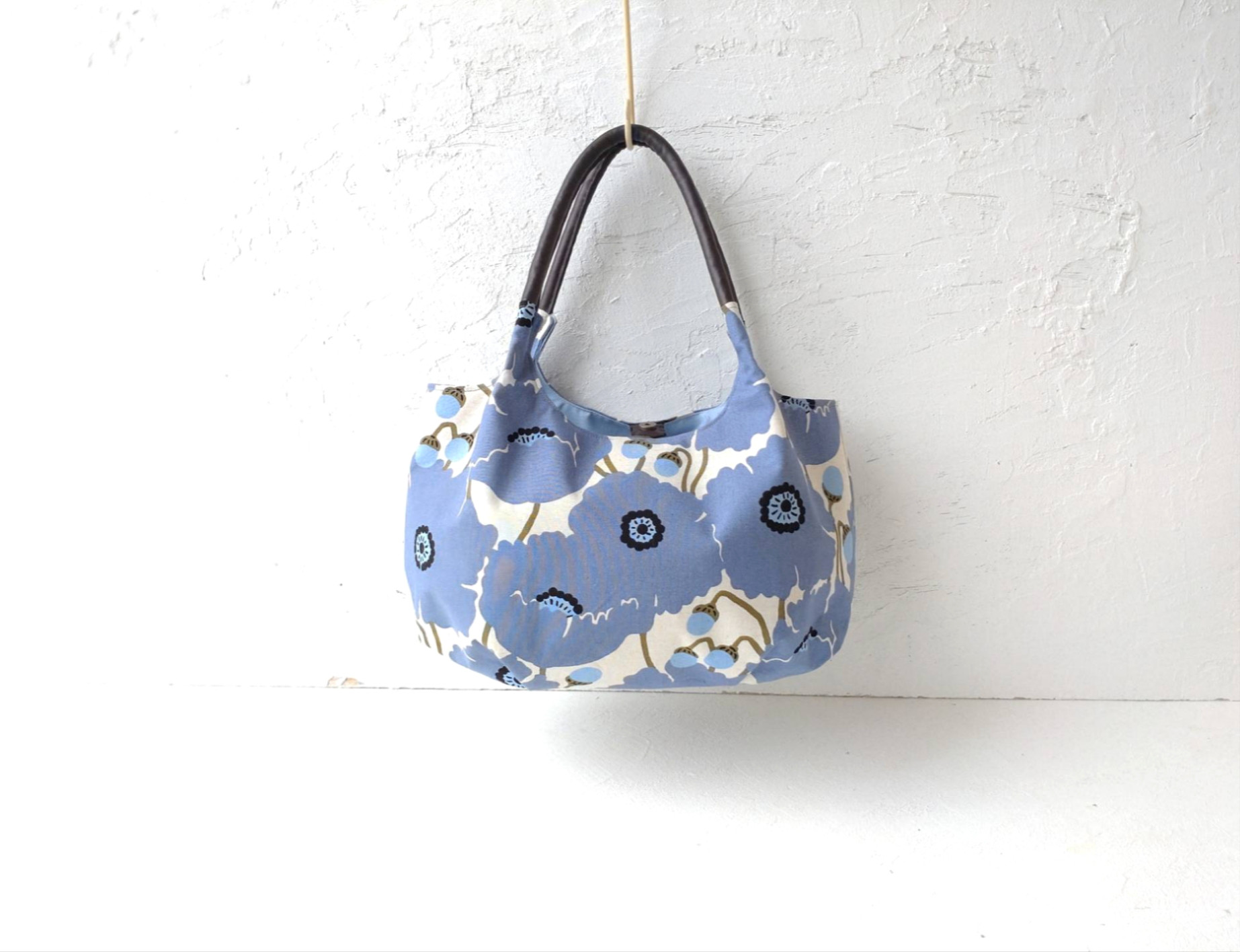 ビックフラワーポピー[サックスブルー]　バルーンバッグ