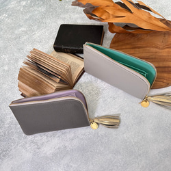 【全5色80通りのがオーダーができる！】軽くてコンパクト☆L字ファスナー長財布『coronコロン』 グリーンシリーズ 2枚目の画像