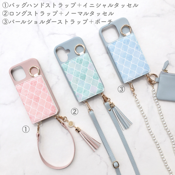 全機種対応 ♡北欧ﾓﾛｯｶﾝ柄  ﾐﾗｰ 4枚ｶｰﾄﾞ収納 アイフォン スマホケース  背面カバー iPhone16 他 4枚目の画像
