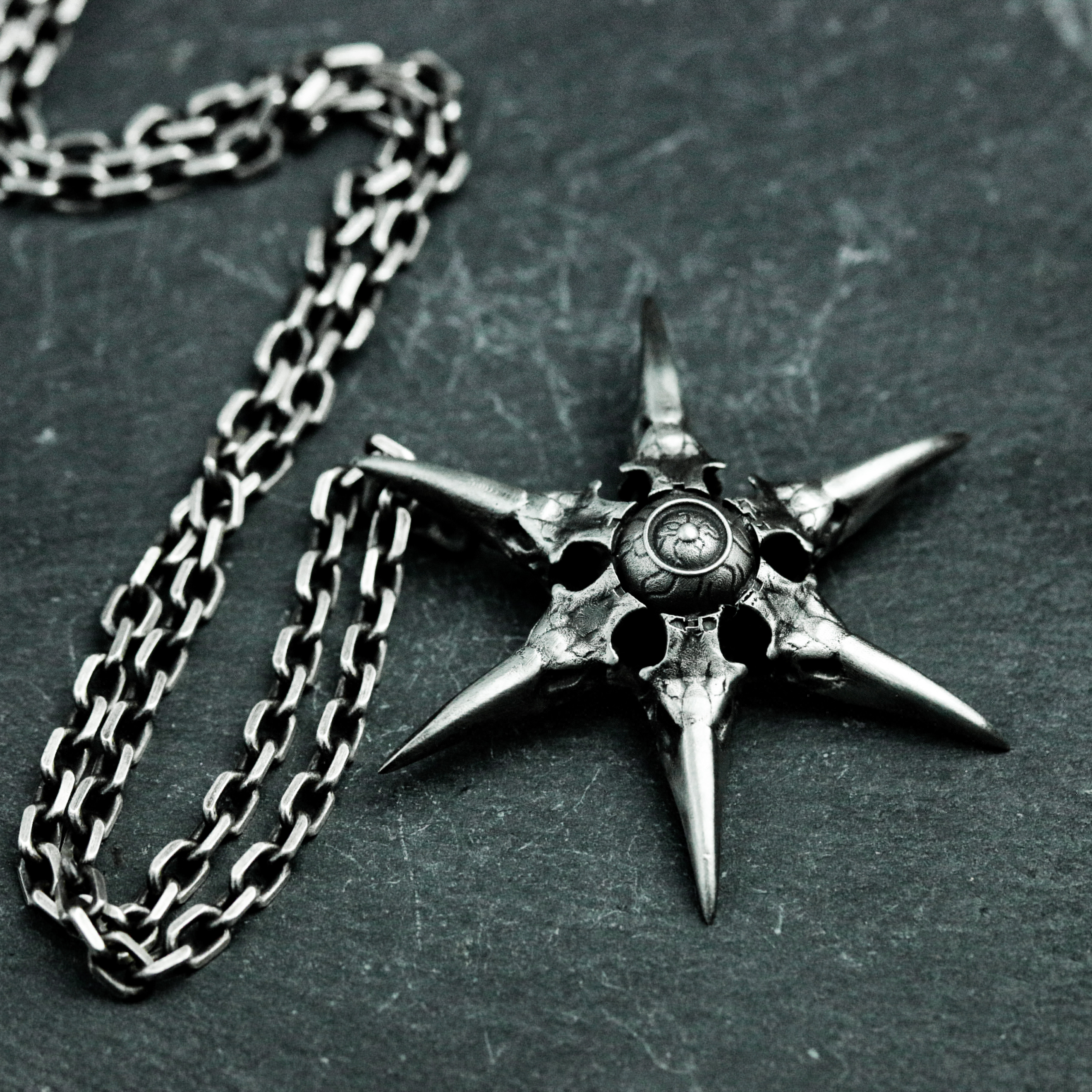 地狱之魂ネkkuresu 六芒星×カラスの头骨 ペイガンデザイン