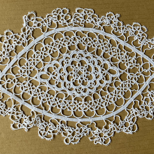 mint】タティングレース ドイリー レース編み ハンドメイド mint