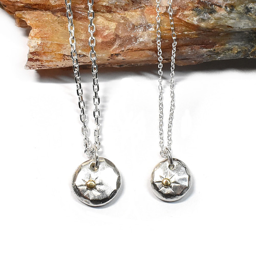 太陽模様 シルバー ペアネックレス ta-016 ネックレス・ペンダント