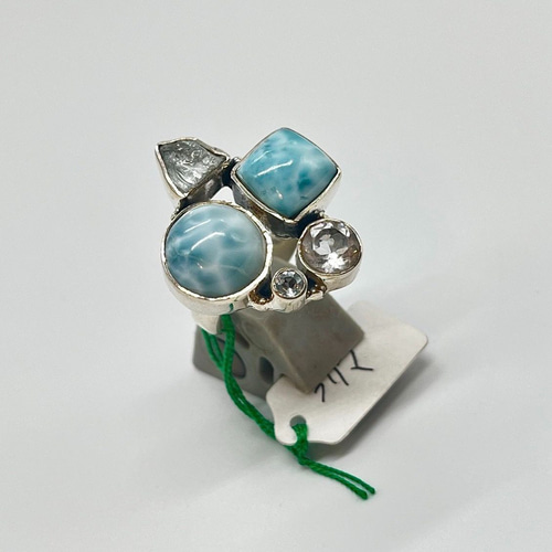 ハンドメイド ラリマーシルバーリング 楽天市場】ラリマー シルバーリング 925 larimar【受注製作】メンズ