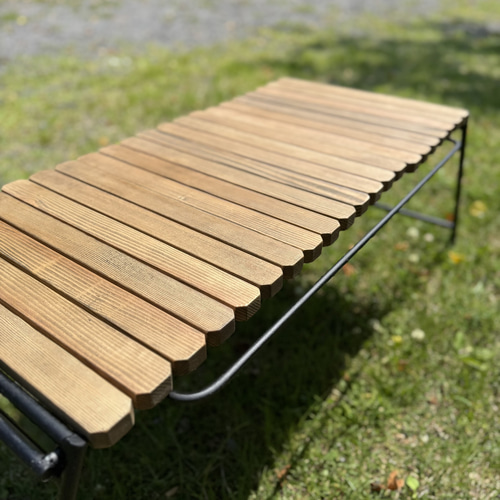 ジャコビーン色 IGT対応 組み立て式アイアンテーブル 幅86cm フラット