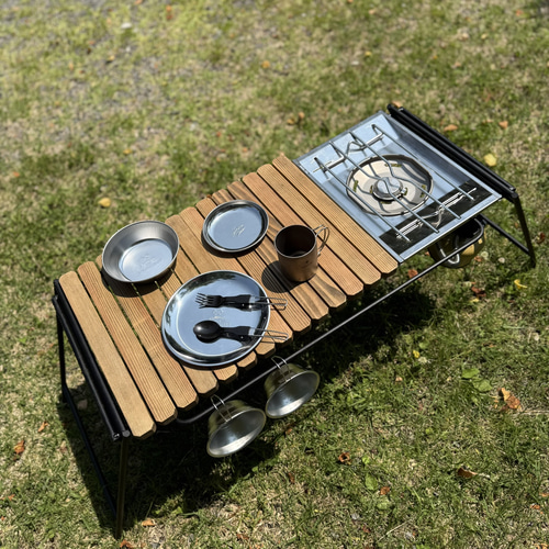 ジャコビーン色 IGT対応 組み立て式アイアンテーブル 幅86cm フラット