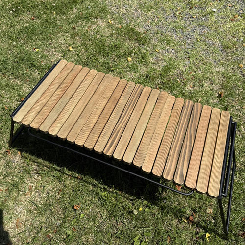 ジャコビーン色 IGT対応 組み立て式アイアンテーブル 幅86cm フラット