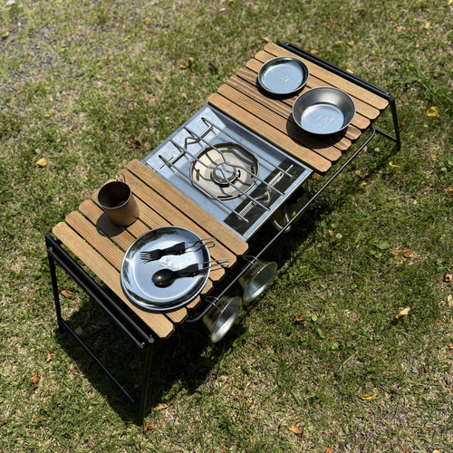 ジャコビーン色 IGT対応 組み立て式アイアンテーブル 幅86cm フラット