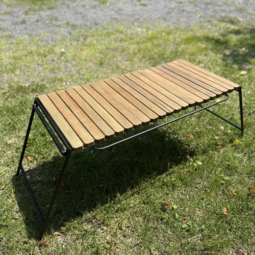 ジャコビーン色 IGT対応 組み立て式アイアンテーブル 幅86cm フラット