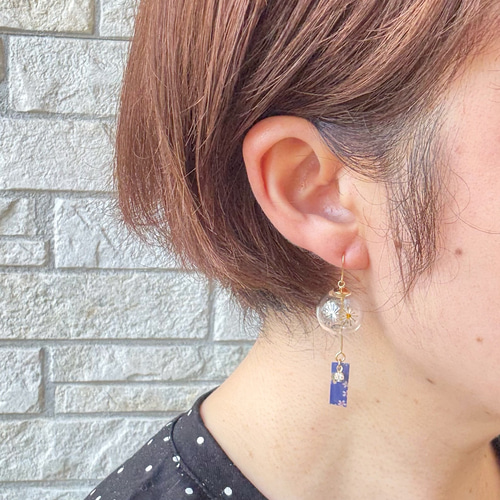 人気No.1 & 2／小さな風鈴&水風船の耳飾りセット【ノーマルサイズ