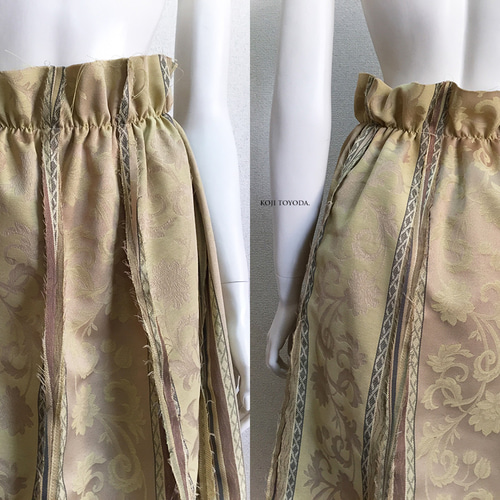 1点もの・デザイン画付き】ハイウエストシャーリング切りっぱなし  