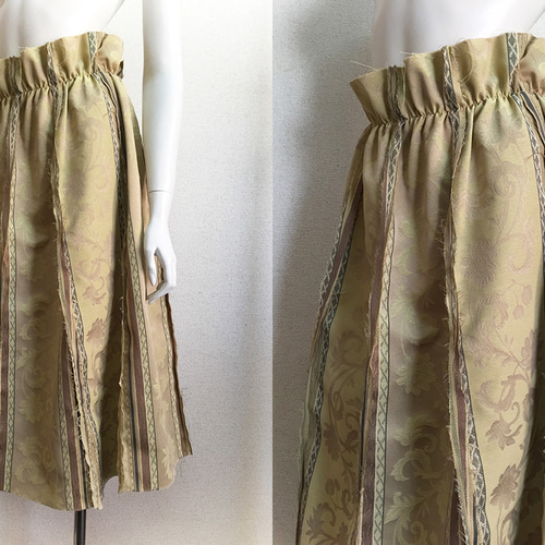 1点もの・デザイン画付き】ハイウエストシャーリング切りっぱなし  