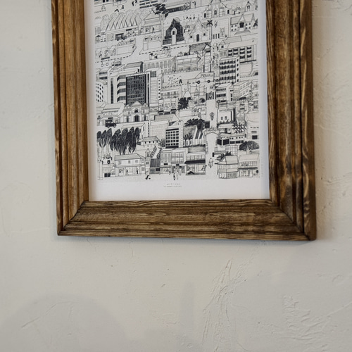 ヨーロッパアンティーク 木彫 フレーム 額縁  大型 ウォルナッツ 北欧 額縁 Vintage Wooden Frame ウッドフレーム アンティーク Sサイズ 幅